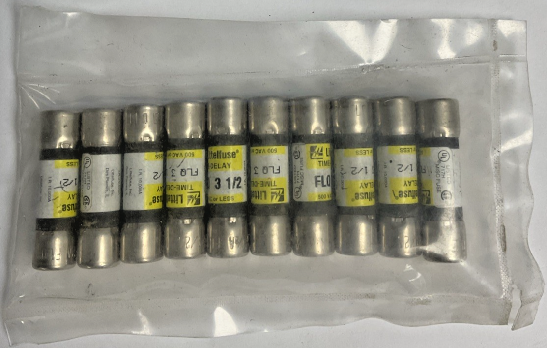LITTELFUSE FLQ 3 1/2 AMP TIME DELAY FUSE 600VAC ***LOTOF10***
