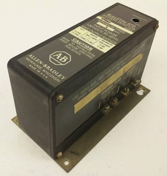 ALLEN BRADLEY 979062, MOTION DETECTOR, 5 RPM MINIMUM SPEED ,120V 50/60HZ 10A