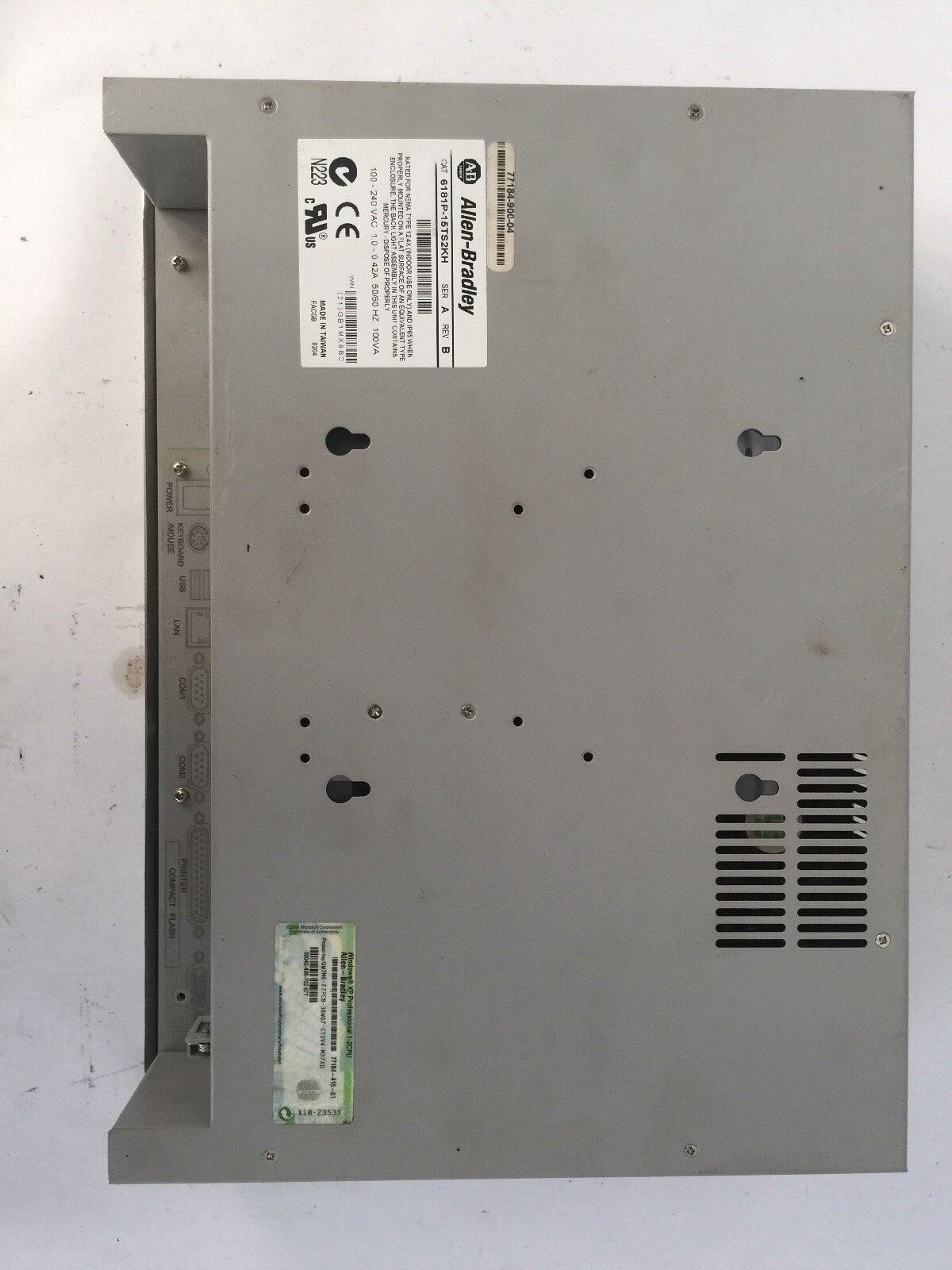 ALLEN BRADLEY 6181P-15TS2KH VERSAVIEW 1500P 100-240VAC 1.0-0.42A 50/60HZ 100VA