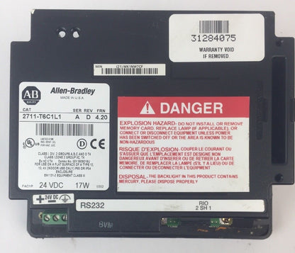 ALLEN BRADLEY 2711-T6C1L1 PANEL VIEW 600 TOUCHSCREEN  SER A REV D FRN 4.20 24VDC