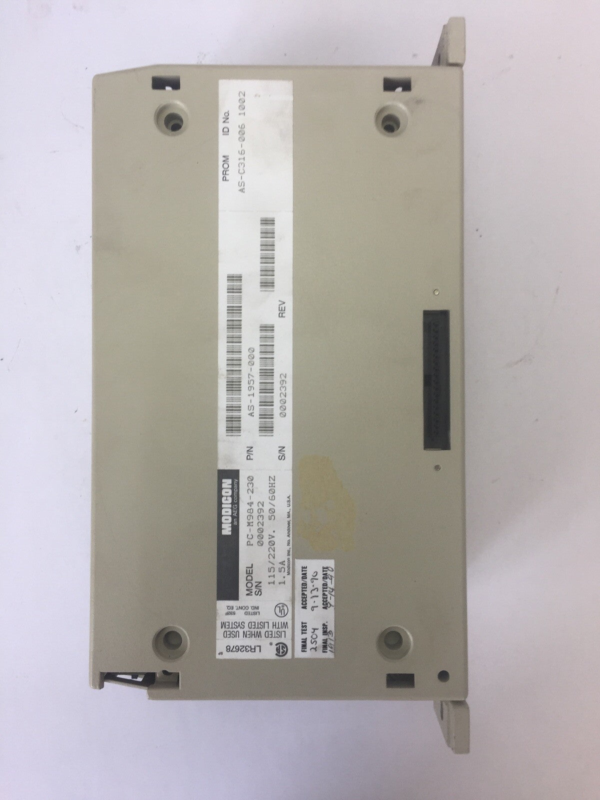 AEG MODICON PC-M984-230 PROGRAMMABLE CONTROLLER 115/220V 50/60HZ 1.5A