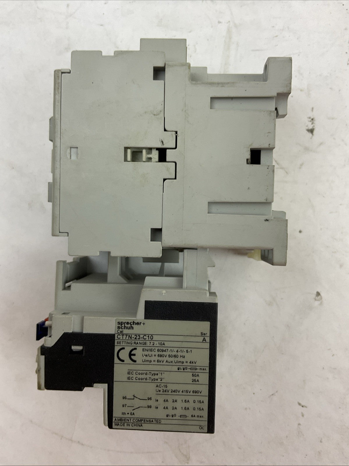 SPRECHER+SCHUH STARTER CA7-12-10 CONTACTOR 600VAC 25A 10HP CT7N-23-C10 RELAY