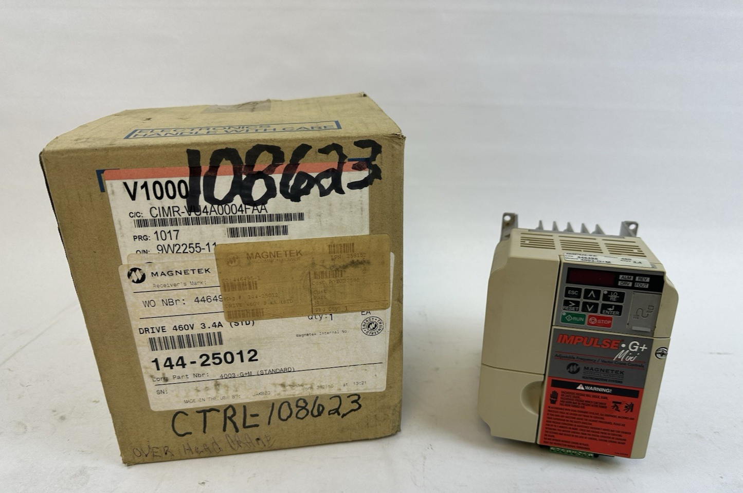 MAGNETEK IMPULSE DRIVE G+ MINI 4003-G+M CIMR-VU4A0004FAA REV A 480V