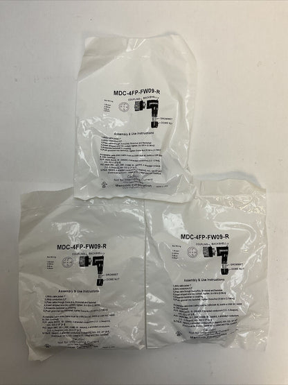 MENCOM MDC-4FP-FW09-R FIELD WIREABLE SENSOR PLUG (LOT OF 3)