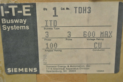 I-T-E IMPERIAL TDH-3 - TROL-E-DUCT BUSS WAY HANGER - NEW SURPLUS - TDH3