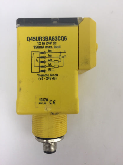 BANNER Q45UR3BA63CQ6 REMOTE ULTRASONIC SENSOR 12-24VDC 150mA