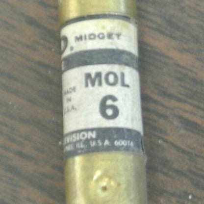LOT of 8 / ECONOMY / ECO / FPE MOL-6 MIDGET FUSE / 6A / 250V