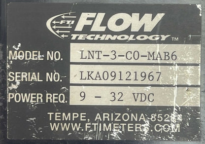 FLOW TECHNOLOGY LNT-3-C0-MAB6 9-32VDC