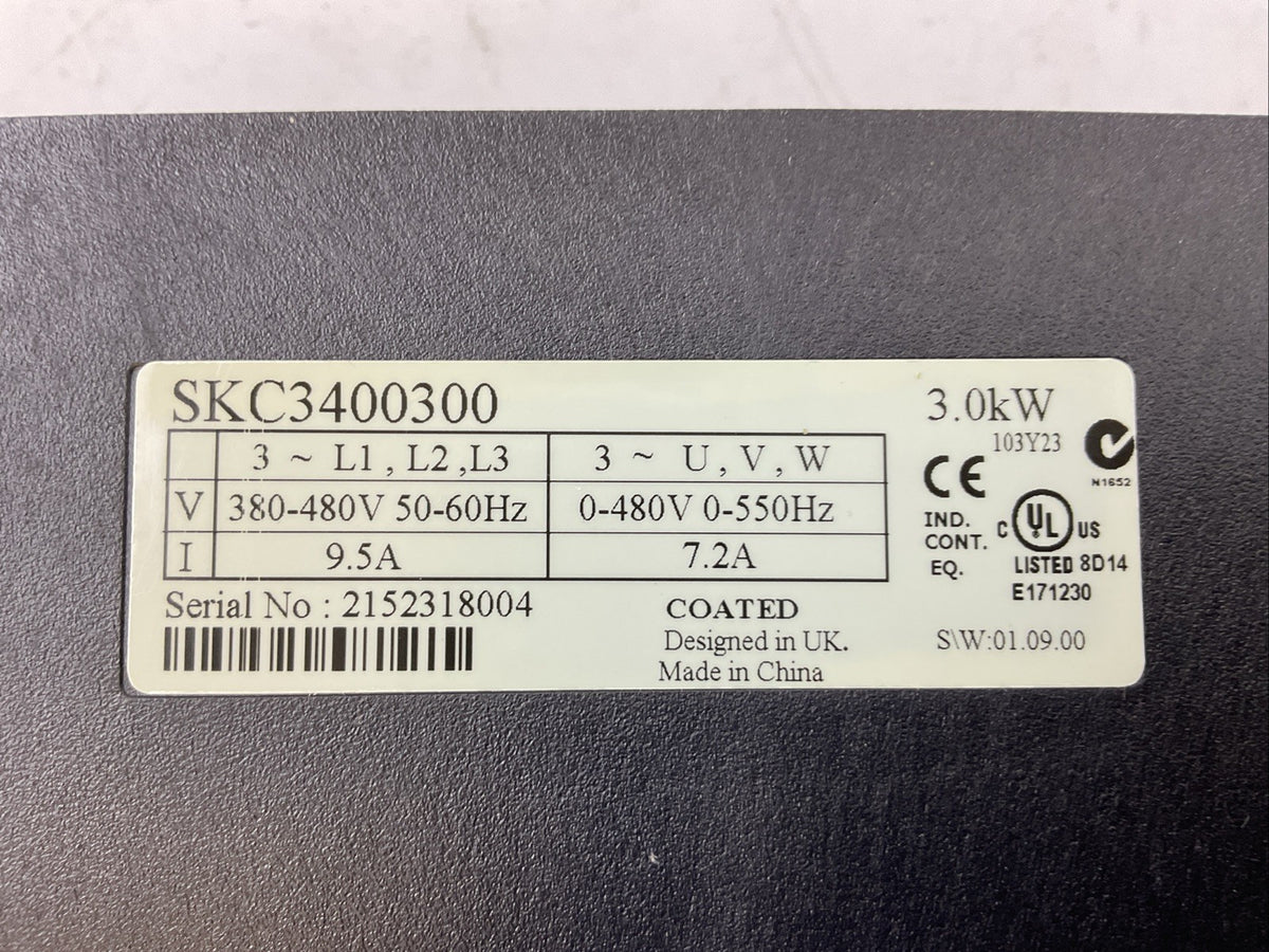 EMERSON SKC3400300 INVERTER 380-480VAC 9.5A 0-480VAC 7.2A