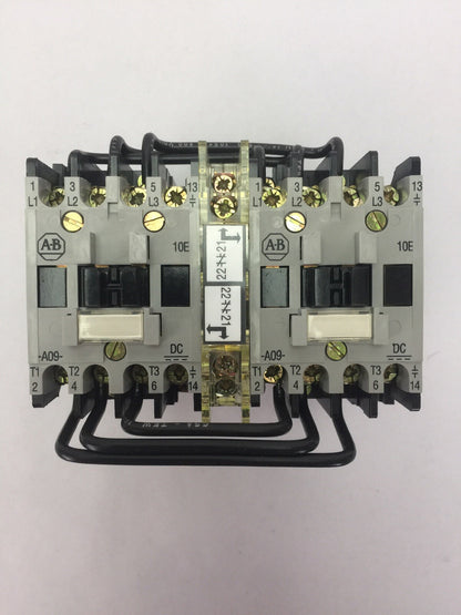 ALLEN BRADLEY 104-A09NZ243 REVERSING CONTACTOR SER A 600VAC 9A 5HP COIL 24VDC