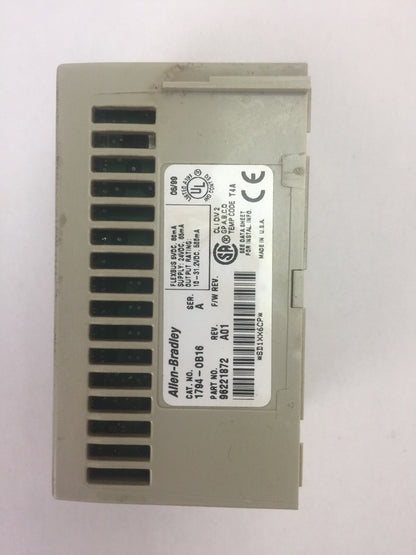 ALLEN BRADLEY 1794-OB16 24VDC SOURCE OUTPUT MODULE SER A REV A01 FLEXBUS 5VDC