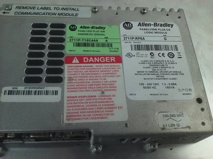 ALLEN BRADLEY 2711P-T15C4A6 PANELVIEW PLUS 1500 TOUCH SCREEN MONITOR SERIES A