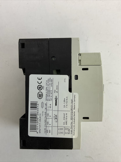 SIEMENS 3RV1011-0KA10 CIRCUIT BREAKER 0.9-1.25A