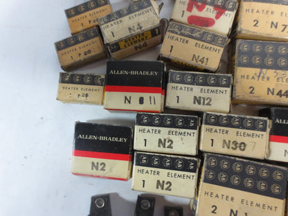 ALLEN-BRADLEY VARIOUS THERMAL OVERLOAD RELAY HEATER ELEMENTS, LARGE LOT