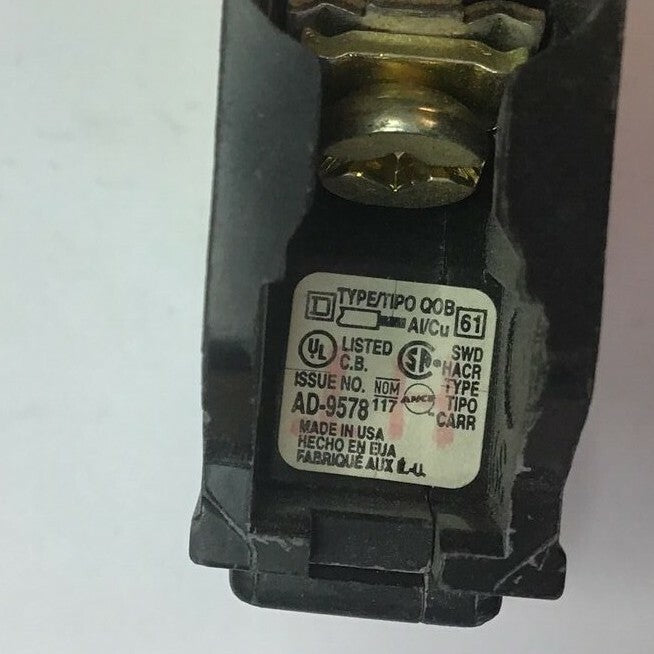 SQUARE D QOB115 CIRCUIT BREAKER 15A 120/240VAC 1POLE ****LOTOF5****