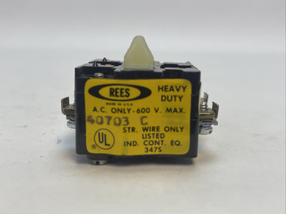 REES 40703C CONTACT BLOCK 600VAC 250VDC HEAVY DUTY (LOT OF 10) 40709-000
