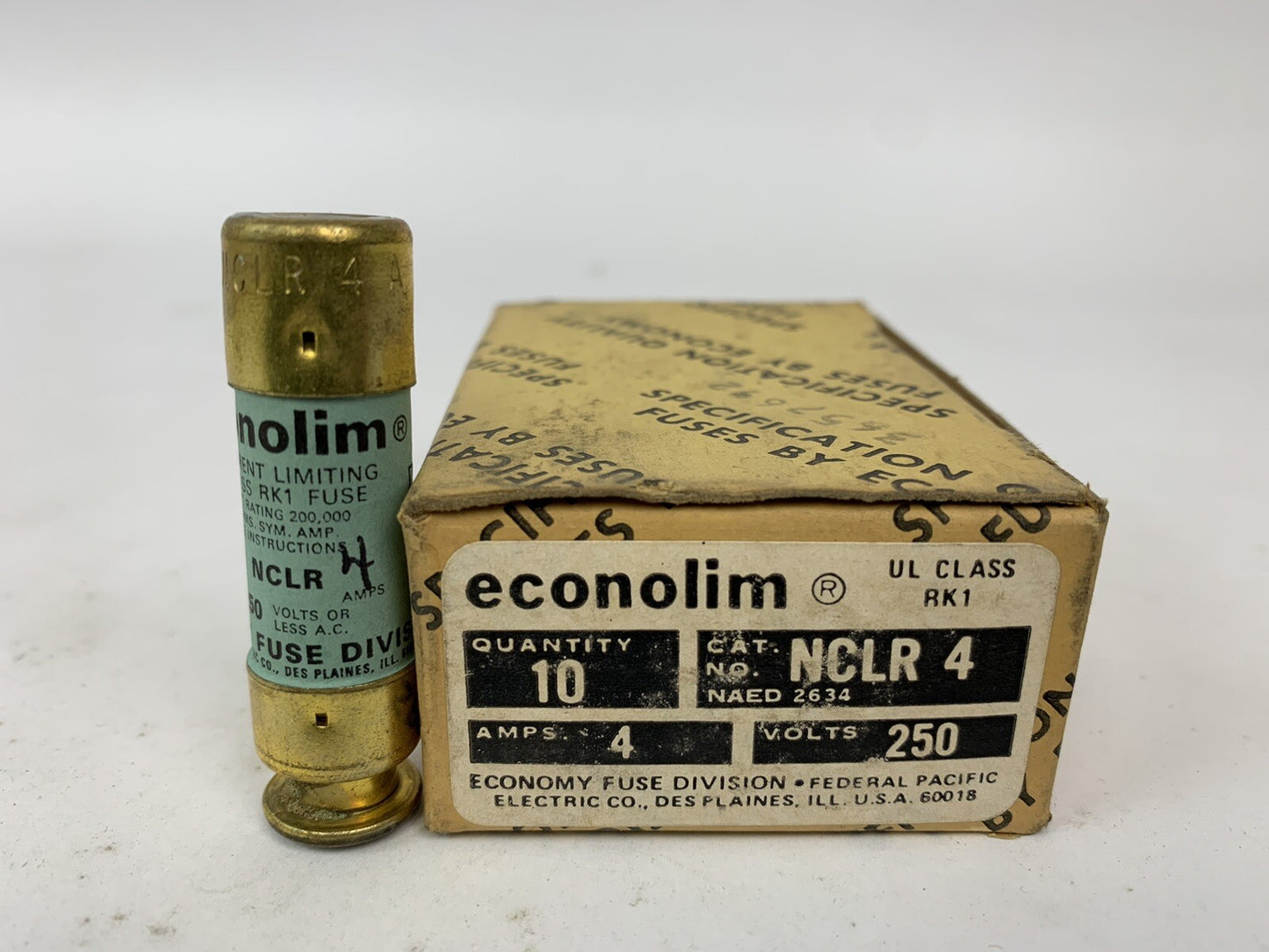 Economy Fuse Econolim NCLR 4 4A 250V Fuse "Lot of 10"