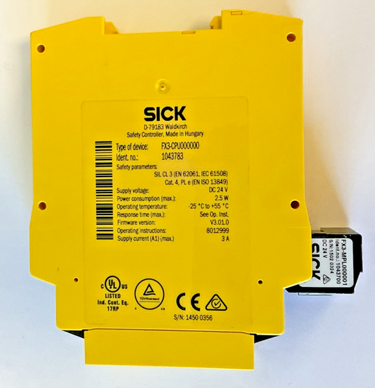 SICK FX3-CPU000000 SAFETY CONTROLLER FLEXI SOFT 3A 24VDC