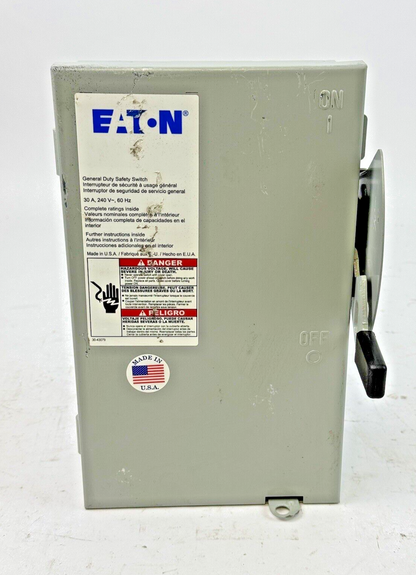 EATON - DG221UGB SER. B - GD SAFETY SWITCH - 30A/ 240VAC/ 2 POLE/ 1 PH/ TYPE 1