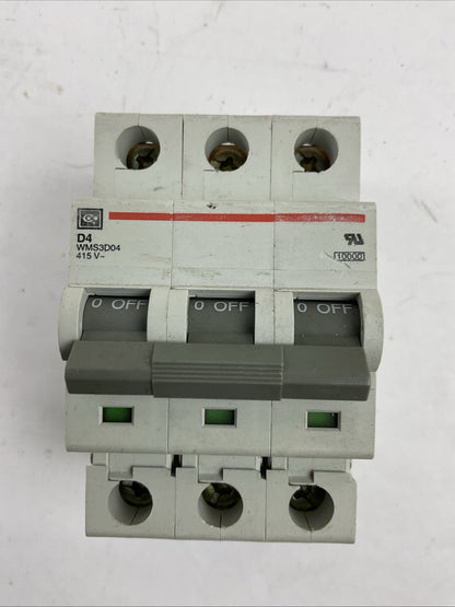 CUTLER HAMMER WMS3D04 CIRCUIT BREAKER 4A 3POLE 415VAC
