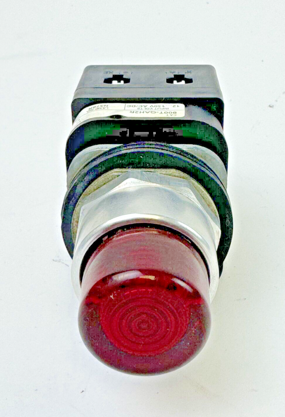 ALLEN-BRADLEY - 800T-QAH2R SER. U - RED ILLUMINATED PUSH BUTTON W/ BLOCK