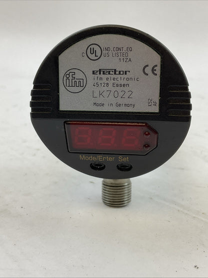 IFM EFECTOR LK7022 CONTINUOUS LEVEL SENSOR 12-30VDC 200mA SUPPLY CLASS 2