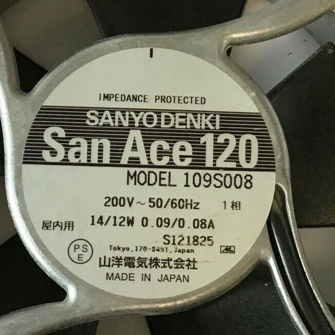 SANYO DENKI 109S008 FAN SAN ACE 120 200VAC 50/60HZ 14/12W .09/.08A