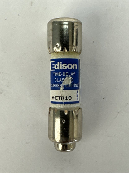 EDISON HCTR10 TIME DELAY CURRENT LIMITING FUSE 10AMP 600VAC (LOT OF 3)