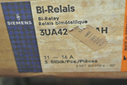 SIEMENS 3UA4200-8AH - OVERCURRENT RELAY 11-16A - 500-600V - NEW SURPLUS - 660VAC