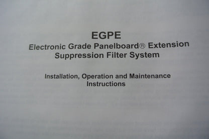 CURRENT TECHNOLOGY 900-0125-011 / EGPE80 PANELBOARD EXTENSION SUPPRESSION FILTER