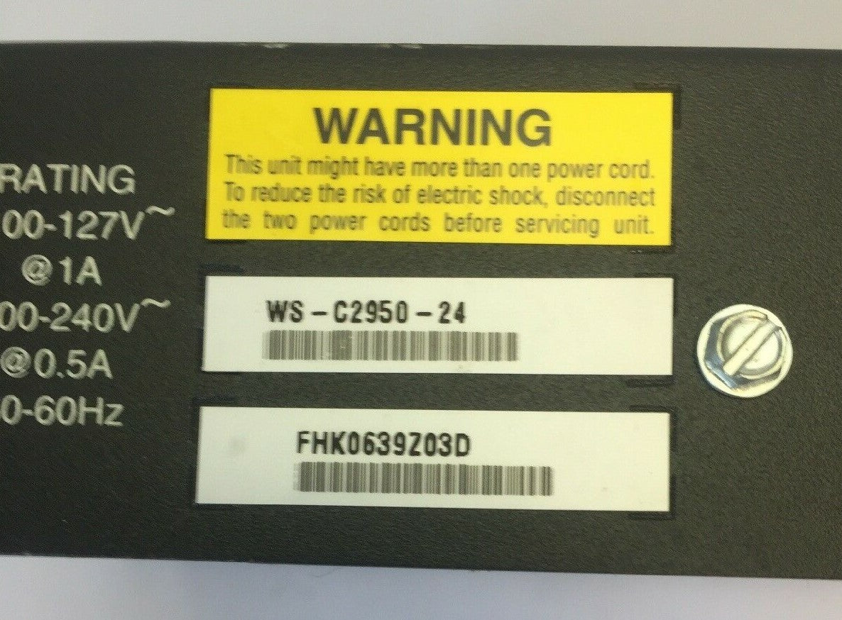 CISCO WS-C2950-24 CATALYST 24 PORT ETHERNET MANAGED NETWORK SWITCH