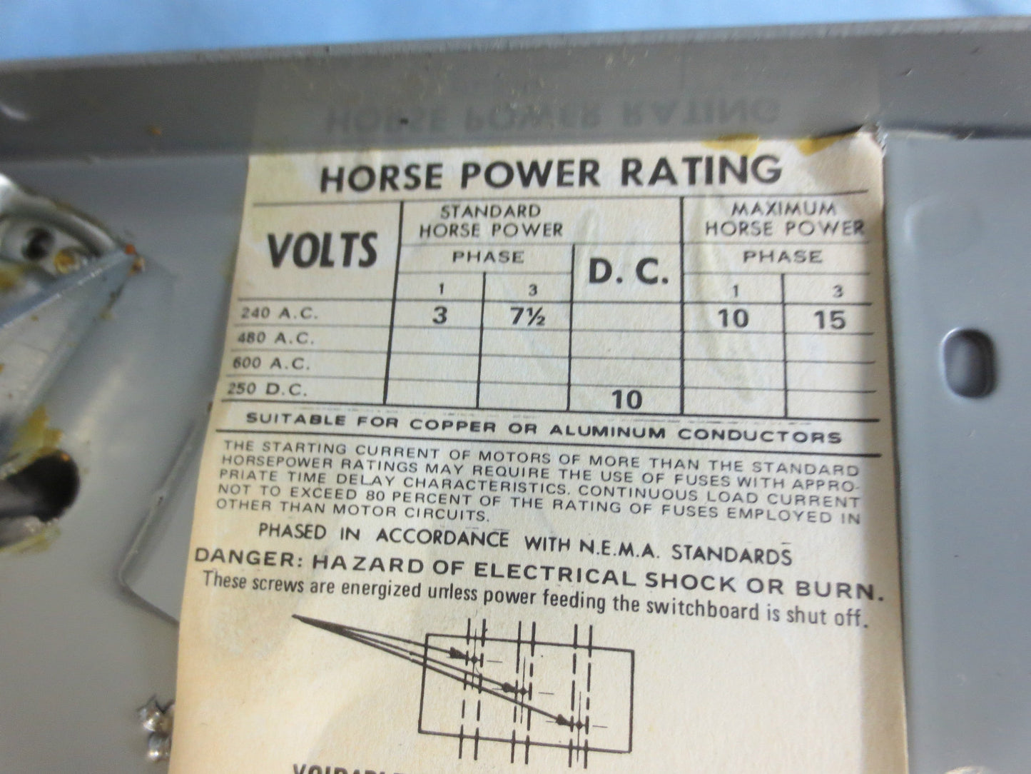 I-T-E V2B2222LR VACU-BREAK PANELBOARD & SWITCHBOARD UNIT 240V 30-30A NEW SURPLUS