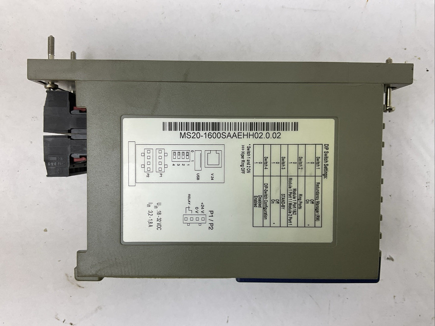 HIRSCHMANN MS20-1600SAAEHH02.0.02 ETHERNET SWITCH MICE SWITCHING MODLULE