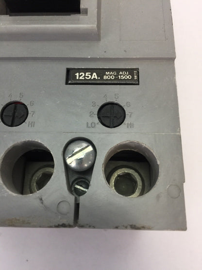 ITE HF63F250 CIRCUIT BREAKER 600 VAC 3 POLE 125 AMP TRIP MAG ADJ