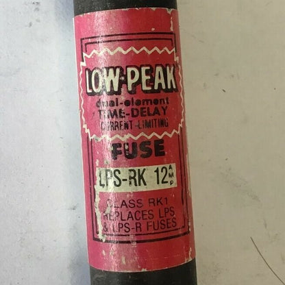 BUSSMANN LPS-RK 12 DUAL ELEMENT LOW PEAK TIME DELAY FUSE 12A 600V ***LOTOF5***