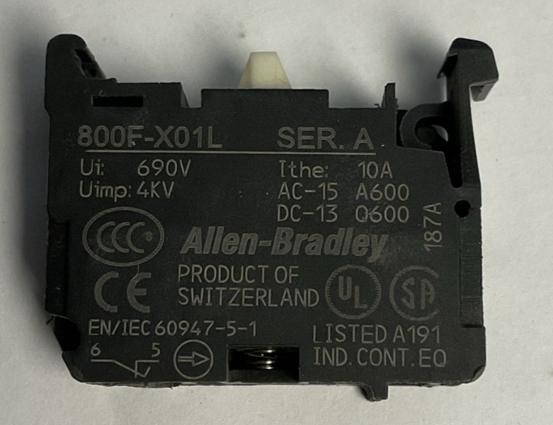 ALLEN BRADLEY 800F-X01L CONTACTO BLOCK SER.A 690V 4KV 10A ****LOTOF5****