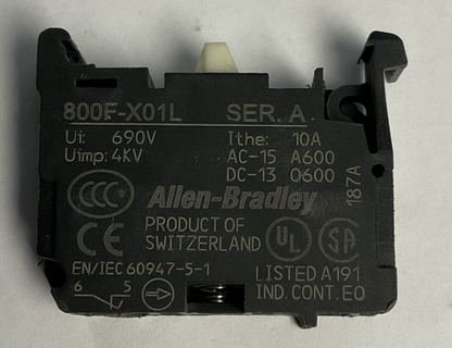 ALLEN BRADLEY 800F-X01L CONTACTO BLOCK SER.A 690V 4KV 10A ****LOTOF5****