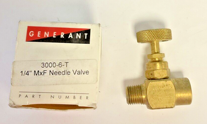 GENERANT 3000-6-T 1/4" MxF NEEDLE VALVE