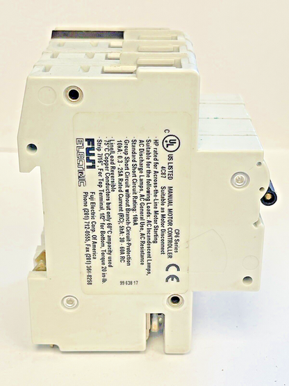 FUJI - CP6 3DU20 -20A MANUAL MOTOR CONTROLLER- 480/277 VAC & CP6 H1U AUX CONTACT
