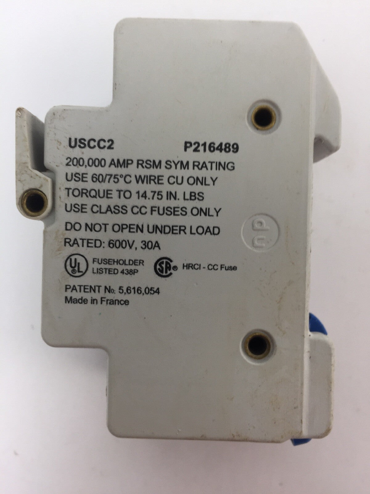 FERRAZ SHAWMUT USCC2 FUSE HOLDER 600V 30A WITH ATDR8 FUSES 8A 600VAC