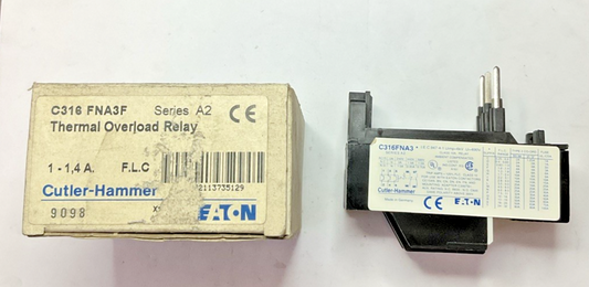 CUTLER HAMMER C316 FNA3F THERMAL OVERLOAD RELAY 1-1.4A SER.A2