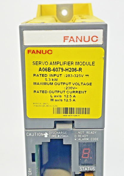 FANUC - A06B-6079-H206-R - SERVO AMPLIFIER MODULE - 283-325V, 5.3kW, 12.5 A