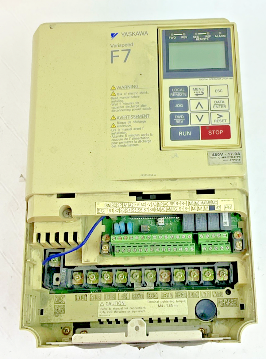 YASKAWA CIMR-F7U47P5 INVERTER DRIVE 47P51F 480V 50/60HZ VARISPEED F7
