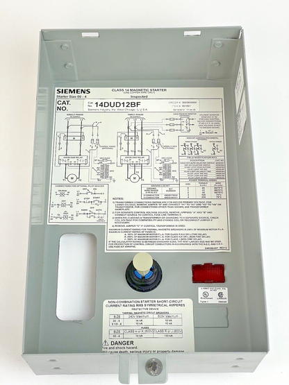 SIEMENS - 14DUD12BF - MAGNETIC STARTER - 1PH, 27 Amps, Nema Size 1, 120V Coil