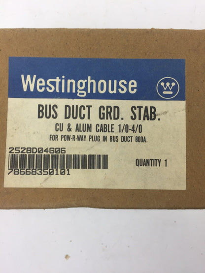 WESTINGHOUSE BUS DUCT GRD STAB CU & ALUM CABLE 1/0-4/0 FOR POW R WAY PLUG IN BUS