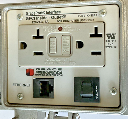 GRACEPORT P-R2-K3RF3 INTERFACE 120VAC 3A GFCI INSIDE-OUTLET