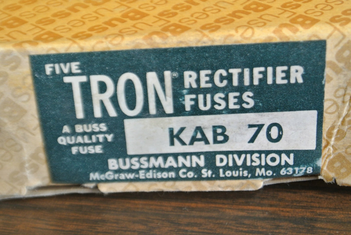 BUSSMANN / TRON KAB70 RECTIFIER FUSE / 250V / 70A / NEW SURPLUS / EACH