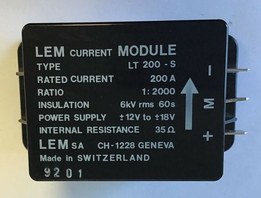 LEM LT 200-S CURRENT MODULE 200A 12V-18V 35OHMS