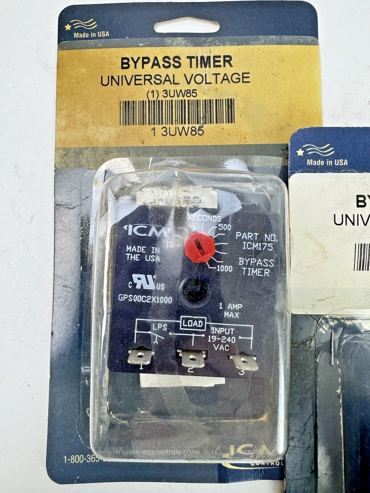 ICM **LOT OF 2** - ICM175 - BYPASS TIMER - UNIVERSAL VOLTAGE - 3UW85