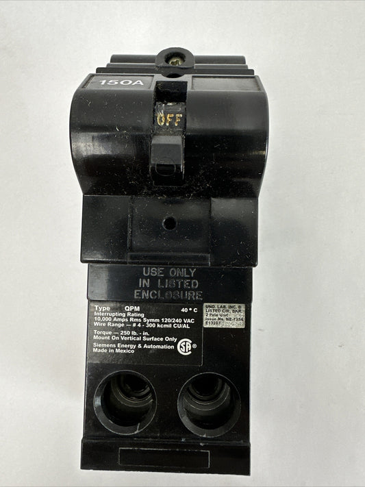 SIEMENS QPM2150 CIRCUIT BREAKER 150AMP 2POLE 120/240VAC